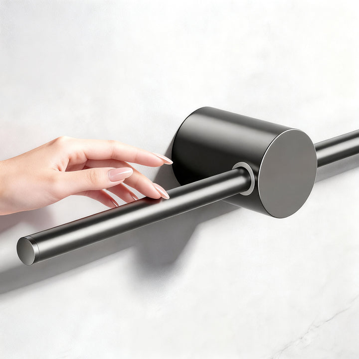 Retractable Aluminum Towel Bar, Gray
