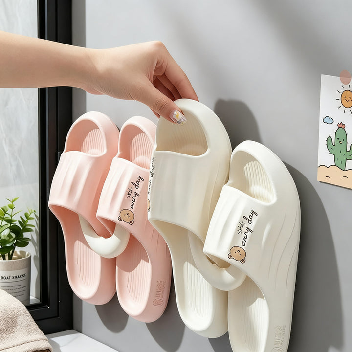 Bathroom slipper wall holder, self-adhesive