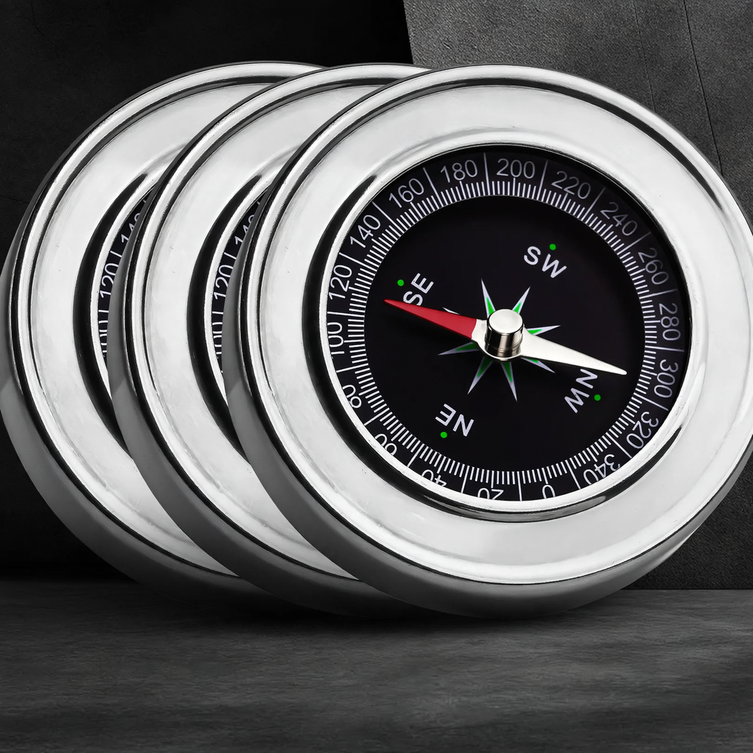 Compass made of stainless steel, diameter 60 mm
