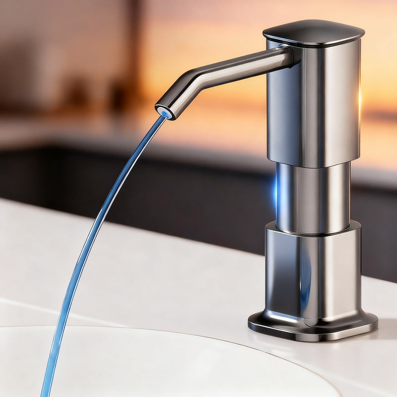 Dish soap dispenser for the kitchen sink