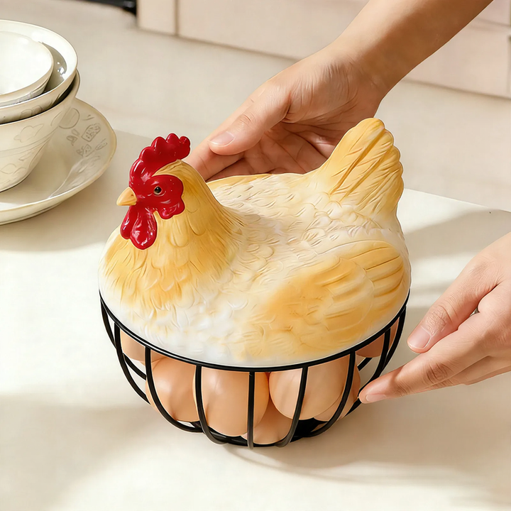 Metal basket Henne design, kitchen and decoration