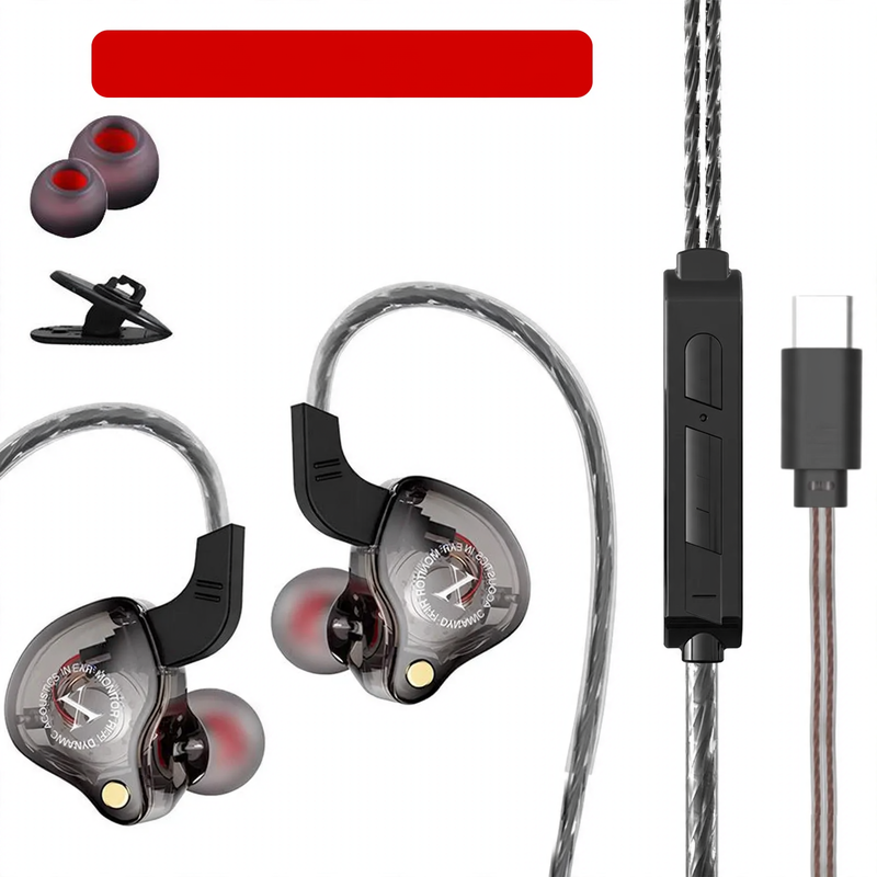 In-ear headphones with silicone ear tips, 3.5 mm jack
