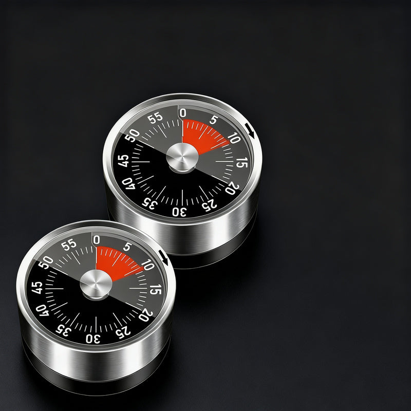 Mechanical kitchen timer with magnet holder