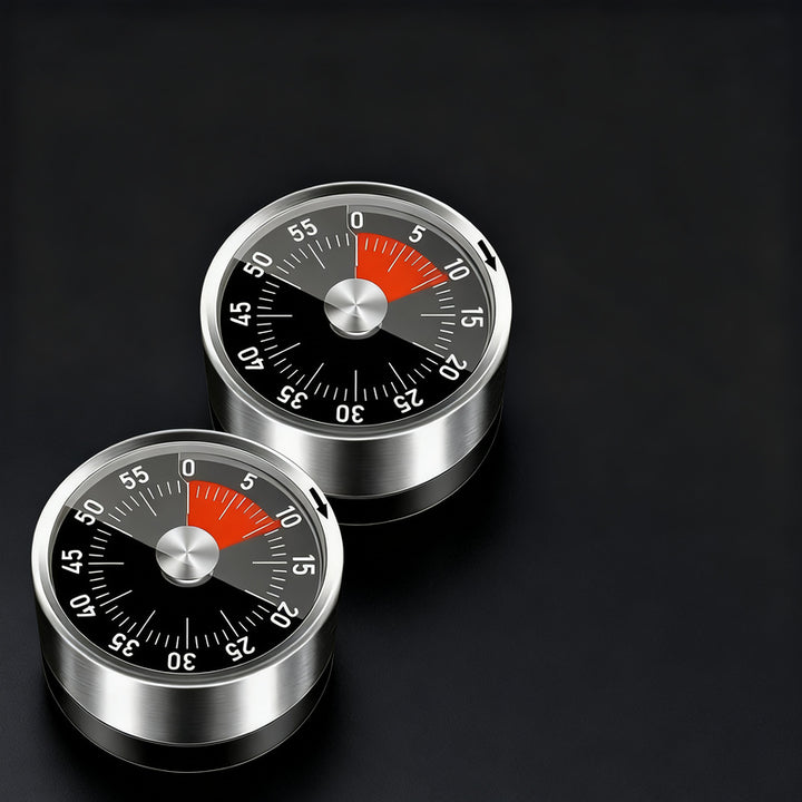 Mechanical kitchen timer with magnet holder