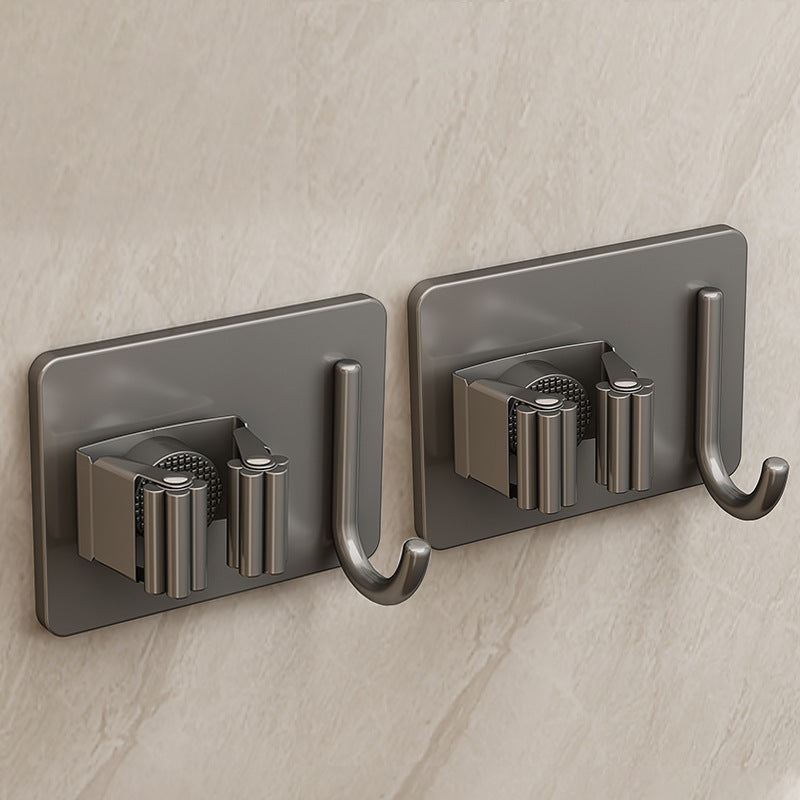 Stainless steel holder for mop and broom