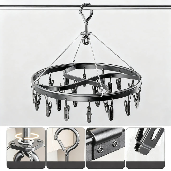 Sock drying rack with multiple clips