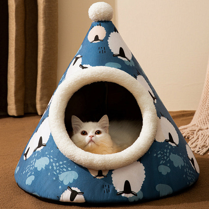 Enclosed house tent for cats and small dogs
