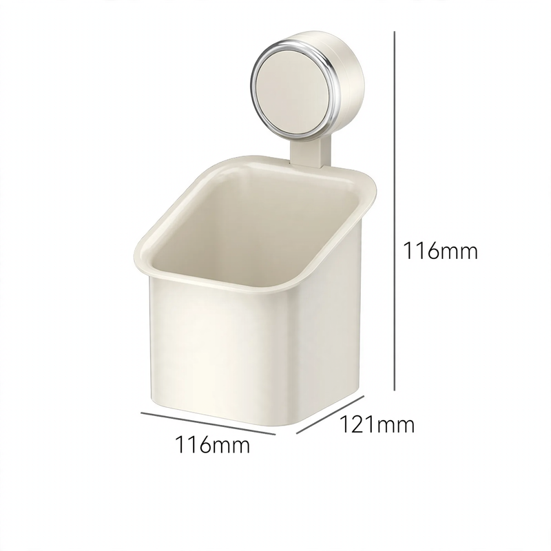 Wall-mounted storage box with suction cup