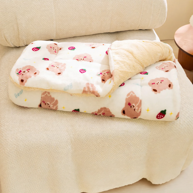 Pet wool blanket, check pattern, double-sided, sizes XS–2XL