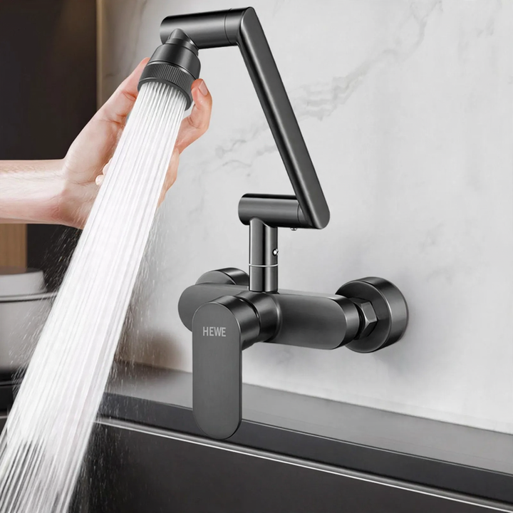 Built-in kitchen faucet with universal joint