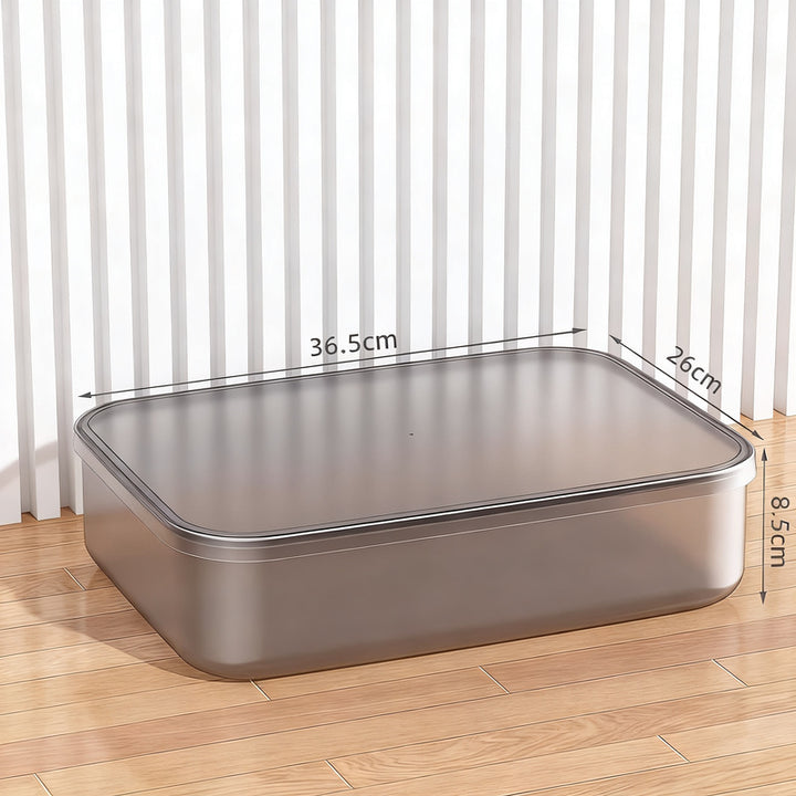 Transparent storage box made of plastic