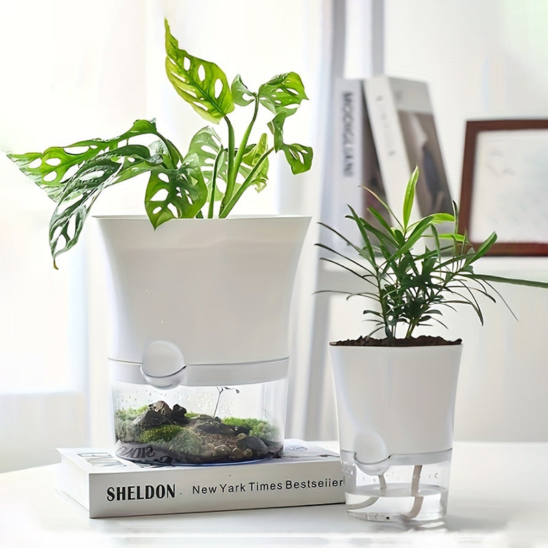 Self-watering flower pot, plastic