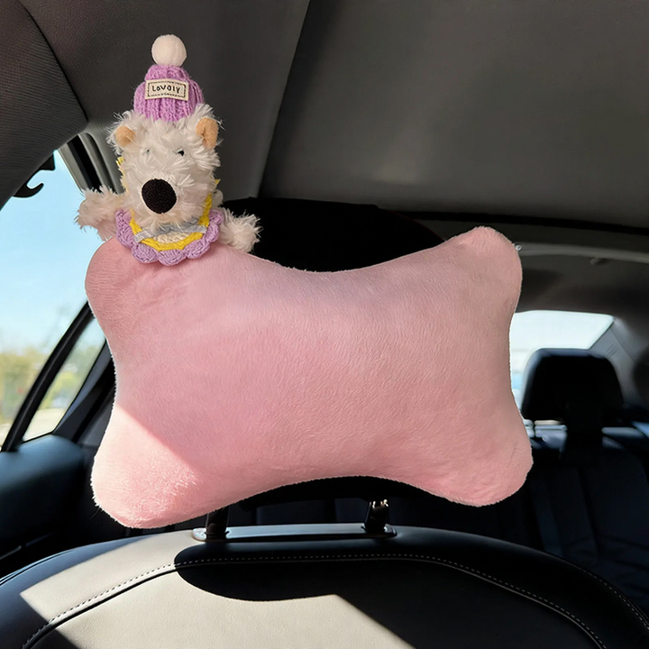 Car headrest pillow with cartoon pattern