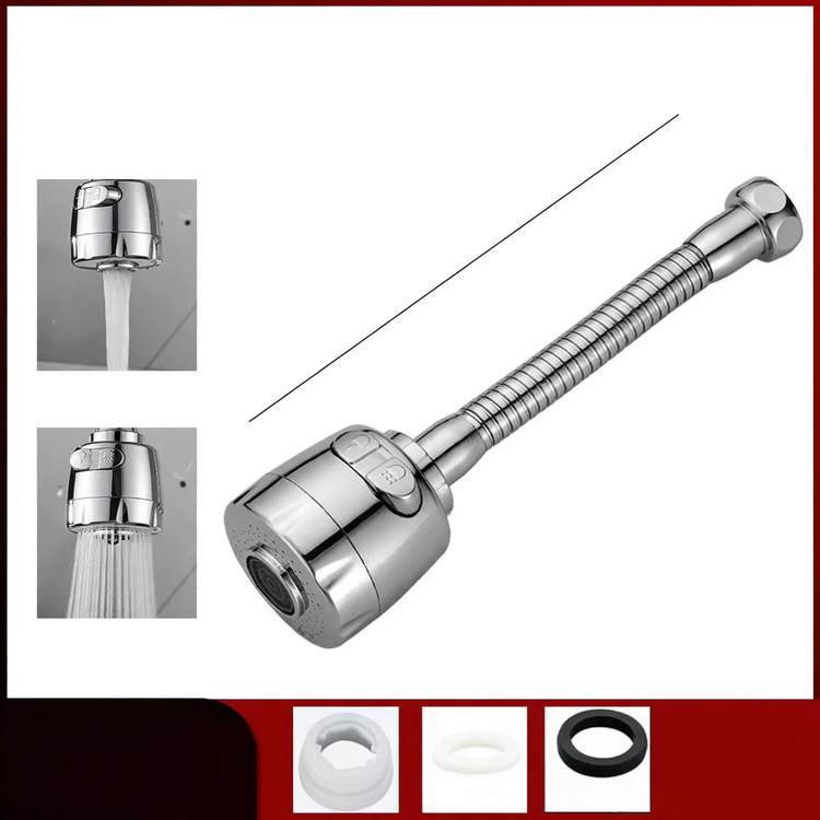 kitchen faucet attachment, extendable, with splash guard