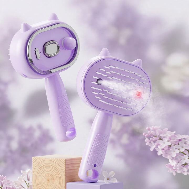 Electric massage brush with spray function