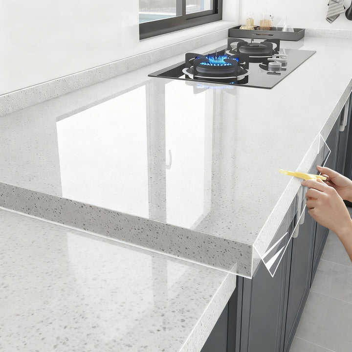 Kitchen countertop protective film, PET, oil and water resistant
