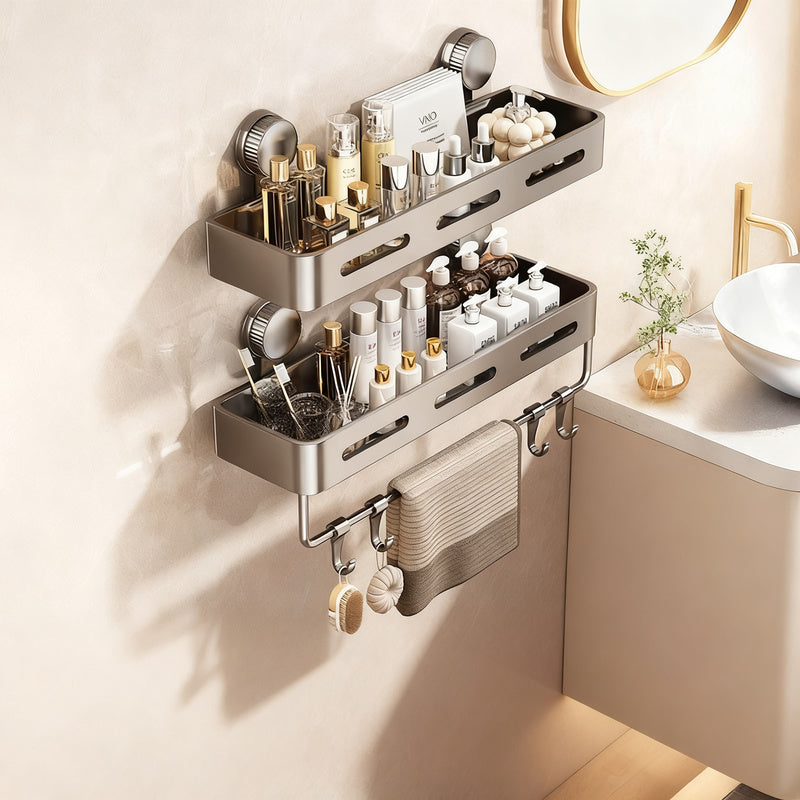 Suction Cup Shelf for Bathroom, wall-mounted