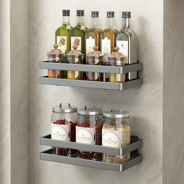 Wall-mounted kitchen shelf made of aluminum