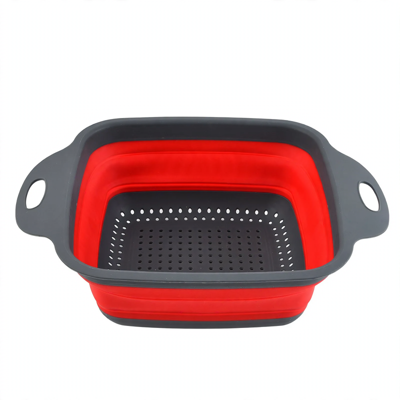 Folding vegetable bowl with strainer