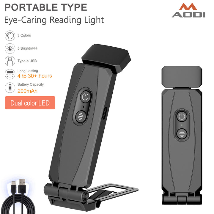 Portable LED reading lamp with clamp base