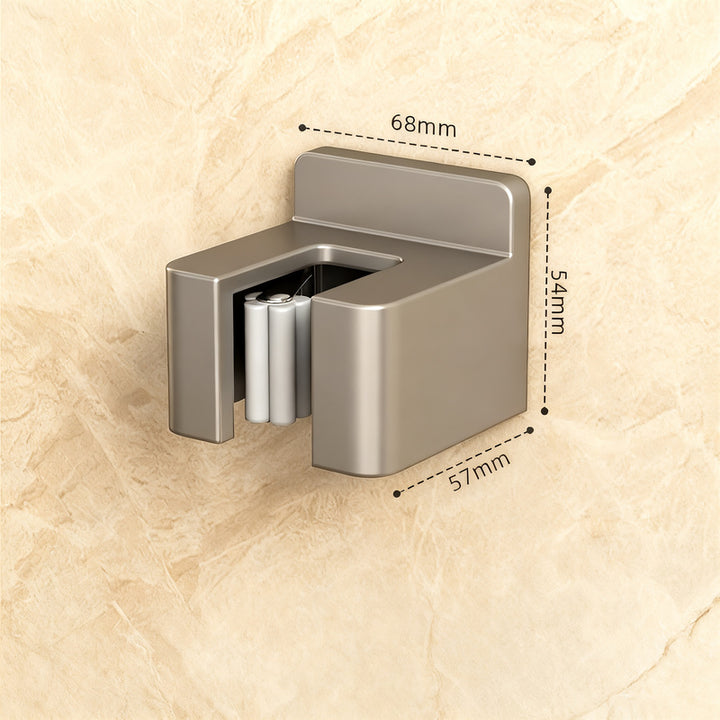 Stainless steel wall holder for brooms and mops