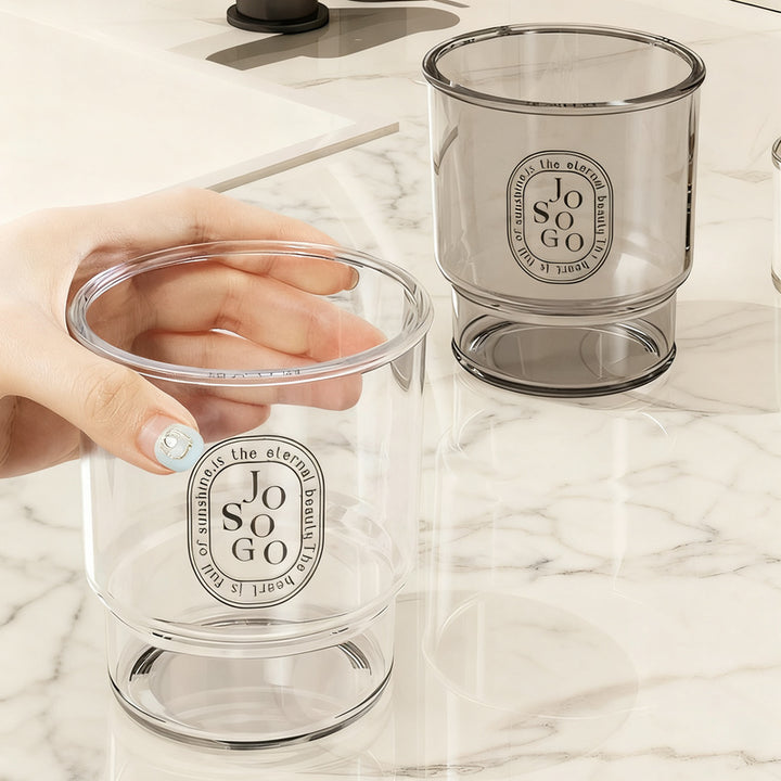 Toothbrush holder with rinsing cup, suction cup