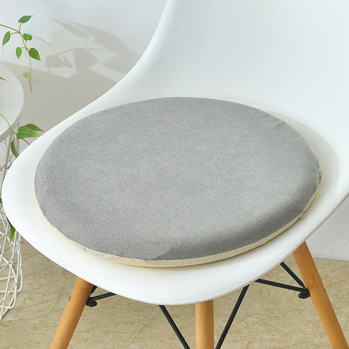 Round seat cushion made of cotton and linen