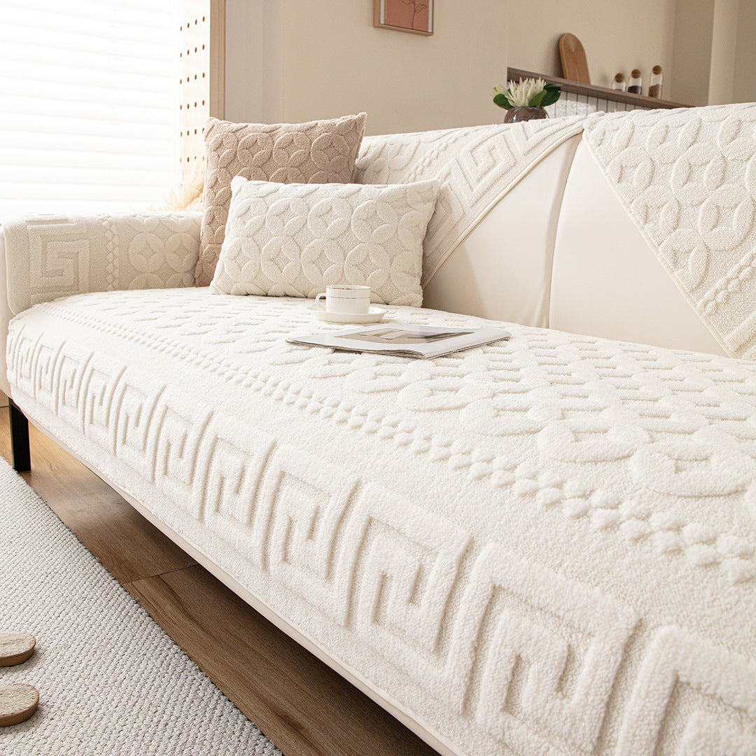 Fleece sofa cushion, non-slip