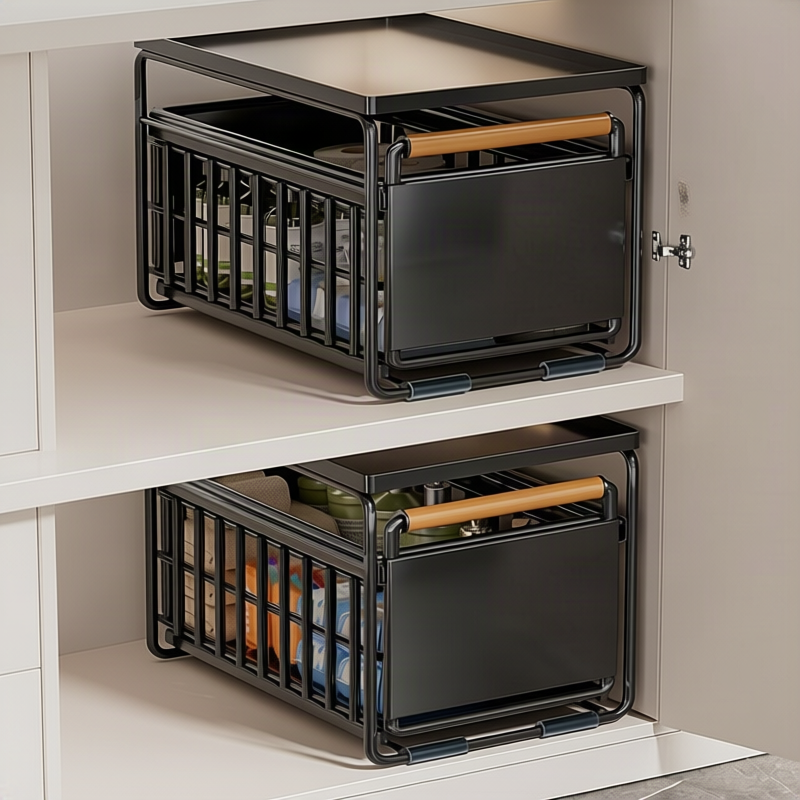 Extendable under-sink shelf for the bathroom