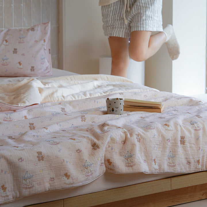 Cotton summer blanket with soy fiber, four pieces