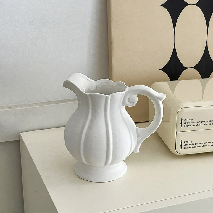 Ceramic Flower Vase, White, Nordic Style
