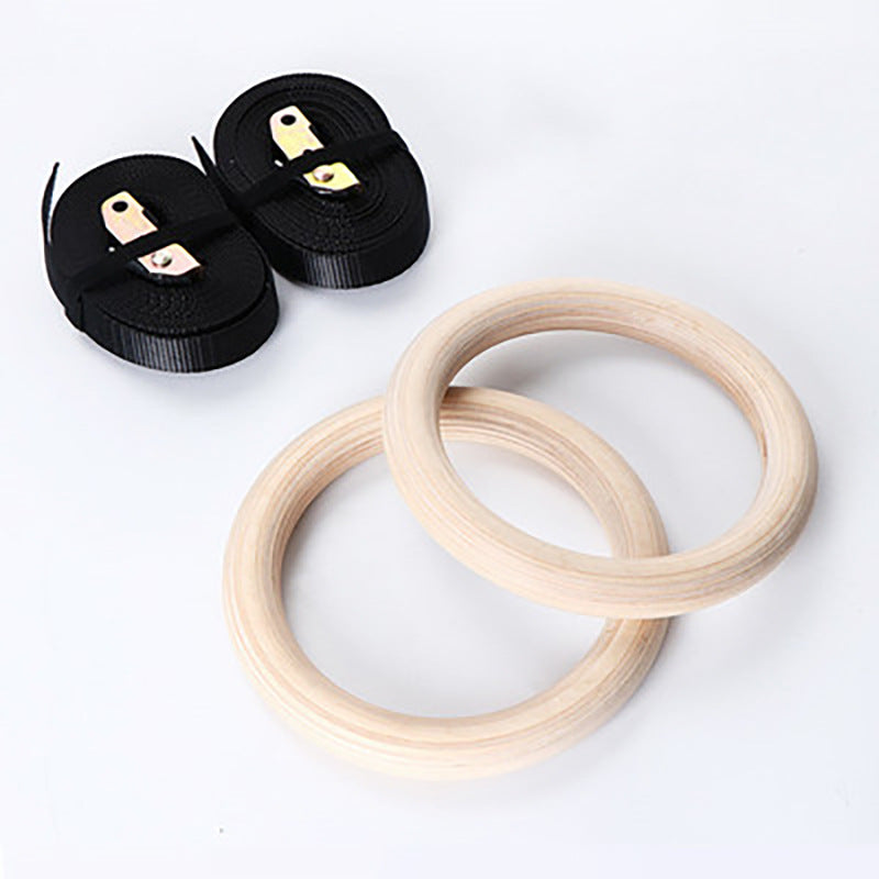 Wood Gymnastics Rings with Strap