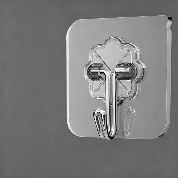 Transparent adhesive hooks made of PVC, load-bearing