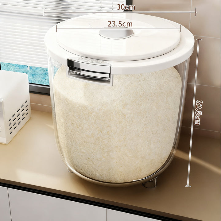 Rice container, plastic, airtight, 7–8 L