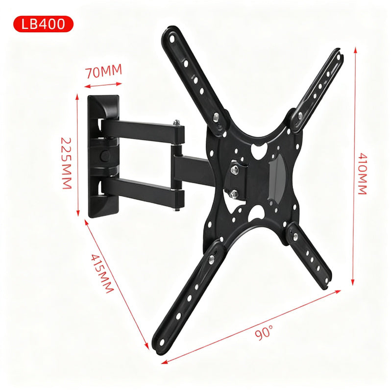 TV wall mount, swiveling and tiltable