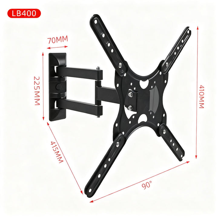 TV wall mount, swiveling and tiltable