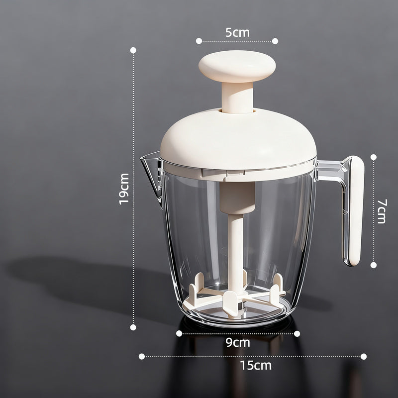 Compressed air mixing cup for whipping and mixing