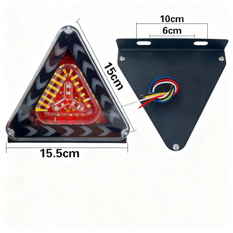 LED Flashlight, triangular, 12-24V