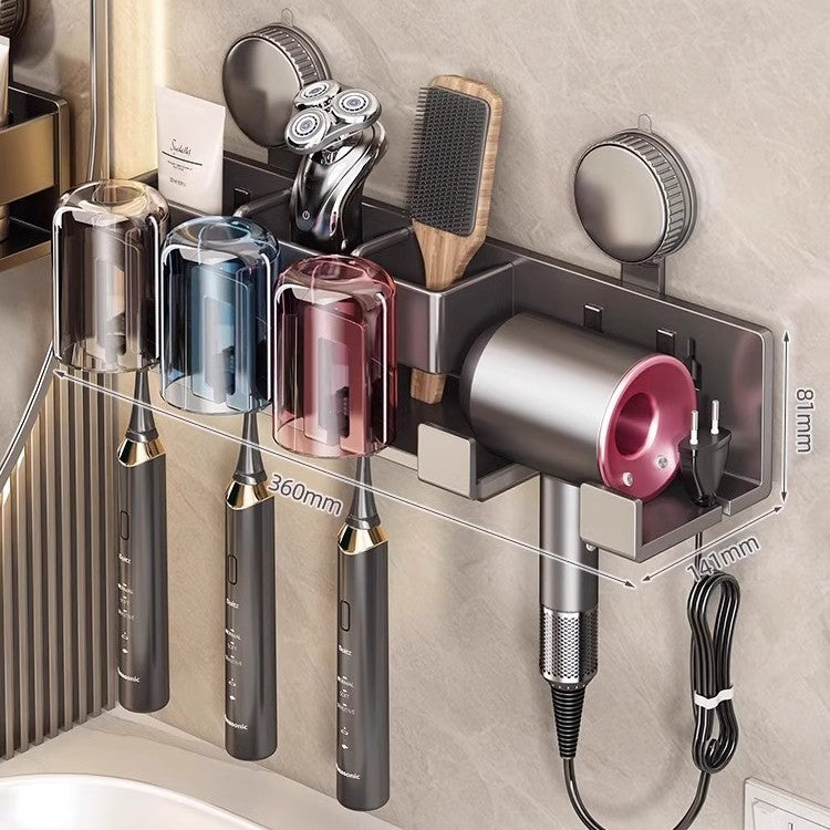 Suction cup holder for hair dryer