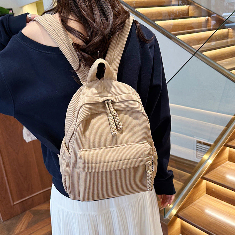 Large PU backpack, light, solid color