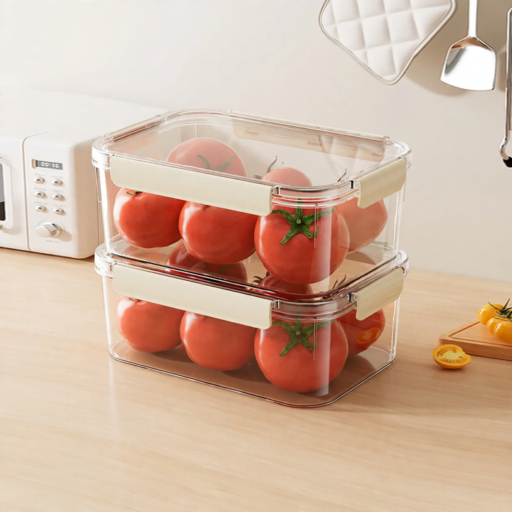 Transparent storage box with a tight lid