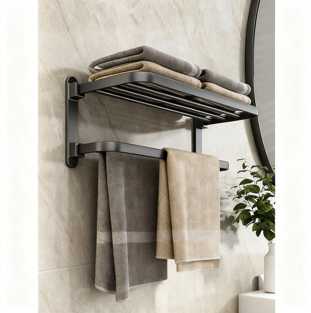 Aluminum towel holder, wall-mounted