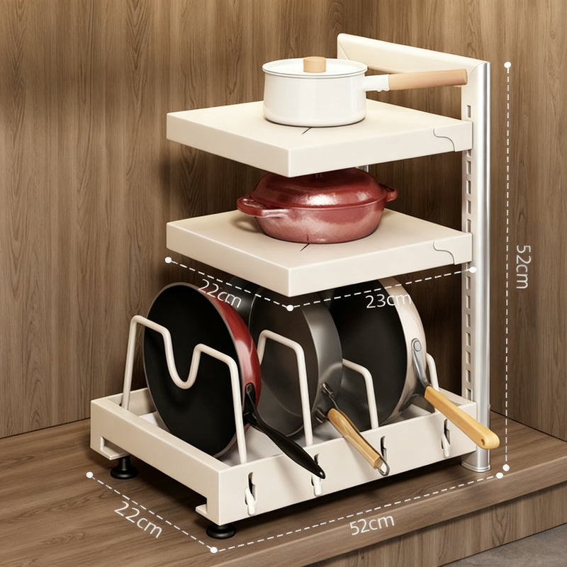 Carbon steel pot stand, 2–4 levels, height adjustable
