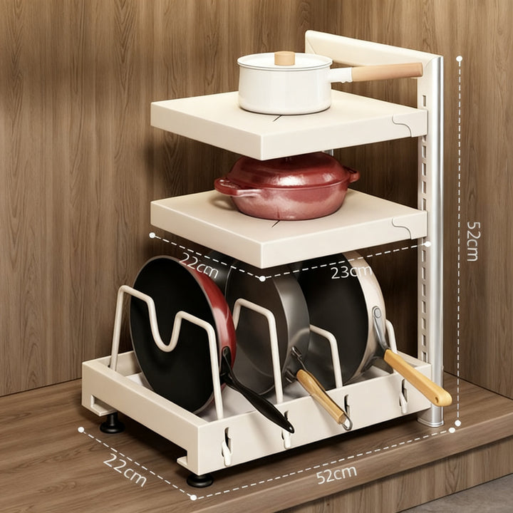 Carbon steel pot stand, 2–4 levels, height adjustable