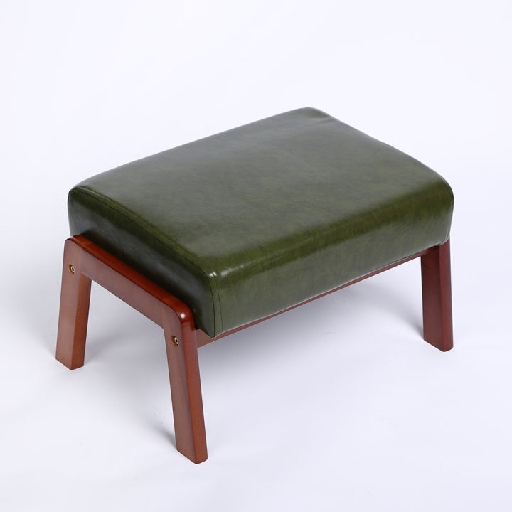 Children's footstool made of rubber wood, square