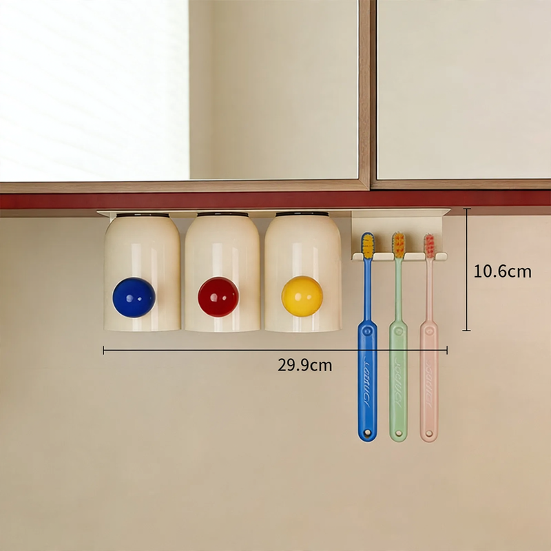 Magnetic toothbrush holder, wall-mounted