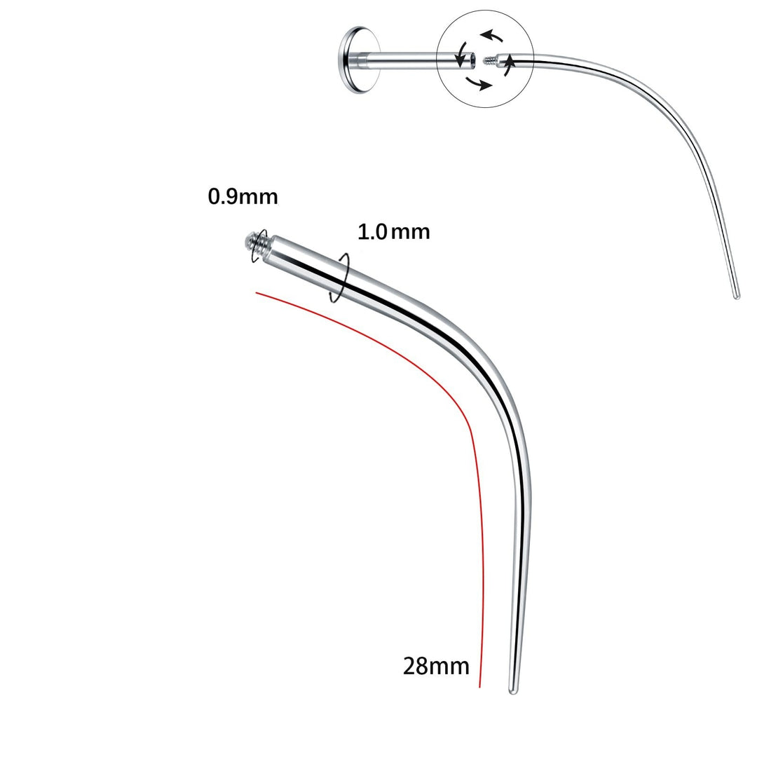 Titan-Piercing rod, flat base, internal thread