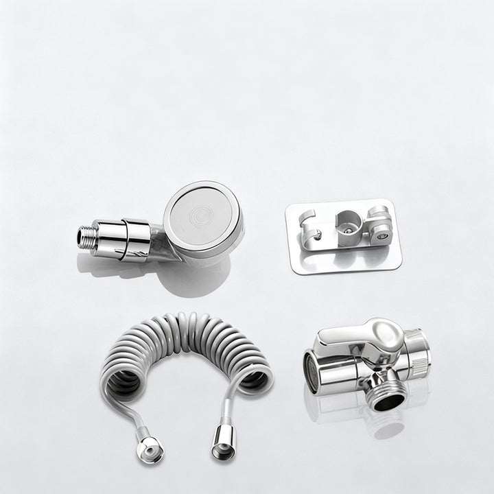 Faucet attachment with shower head and filtration