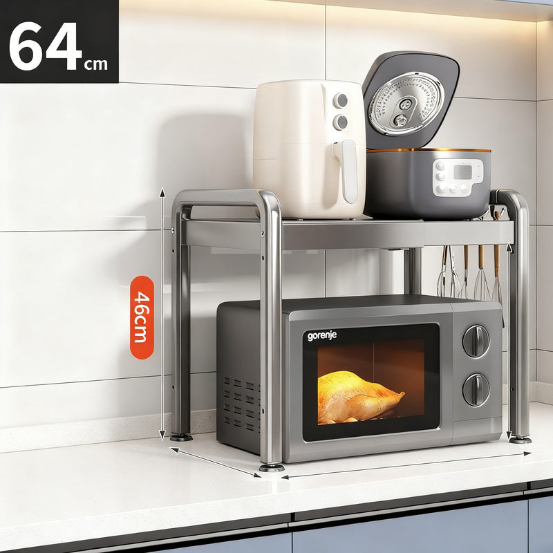Microwave and kitchen appliance shelf, multi-tiered