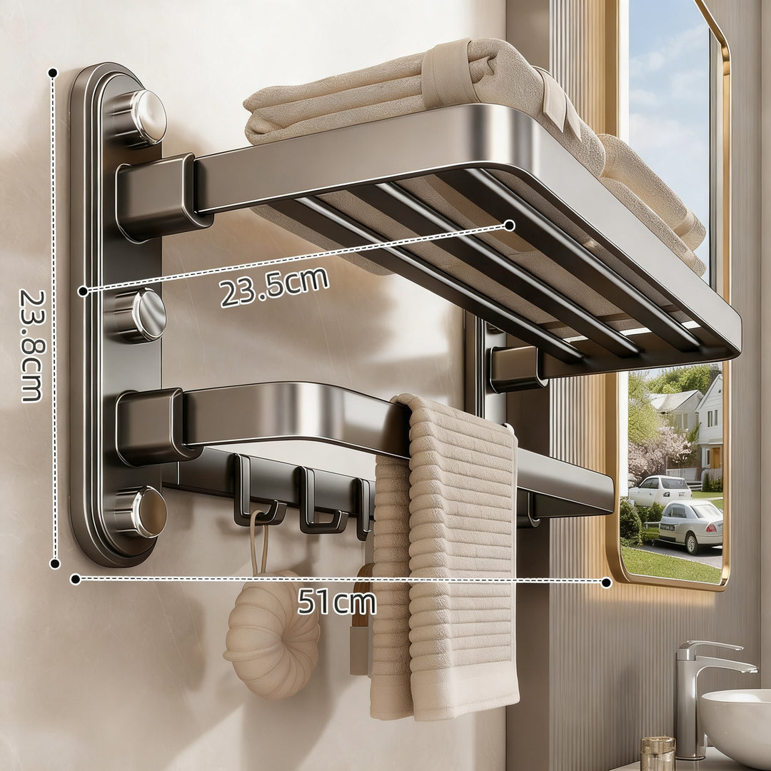 Towel holder without drilling, suction cup mounting